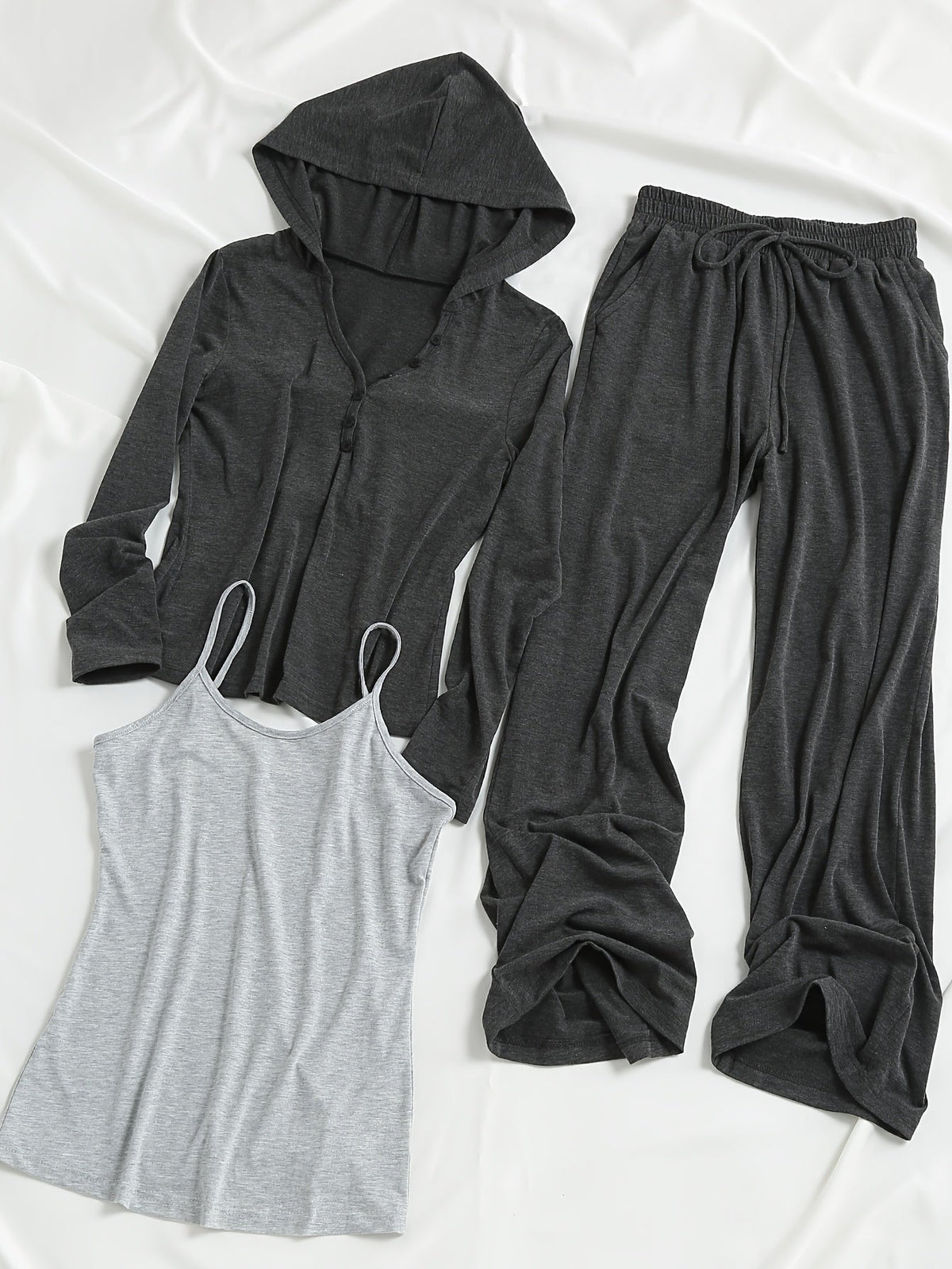 Women’s Hooded Sweatshirt Spring Collection – Jacket with Wide-Leg Pants Set for Effortless Street Style