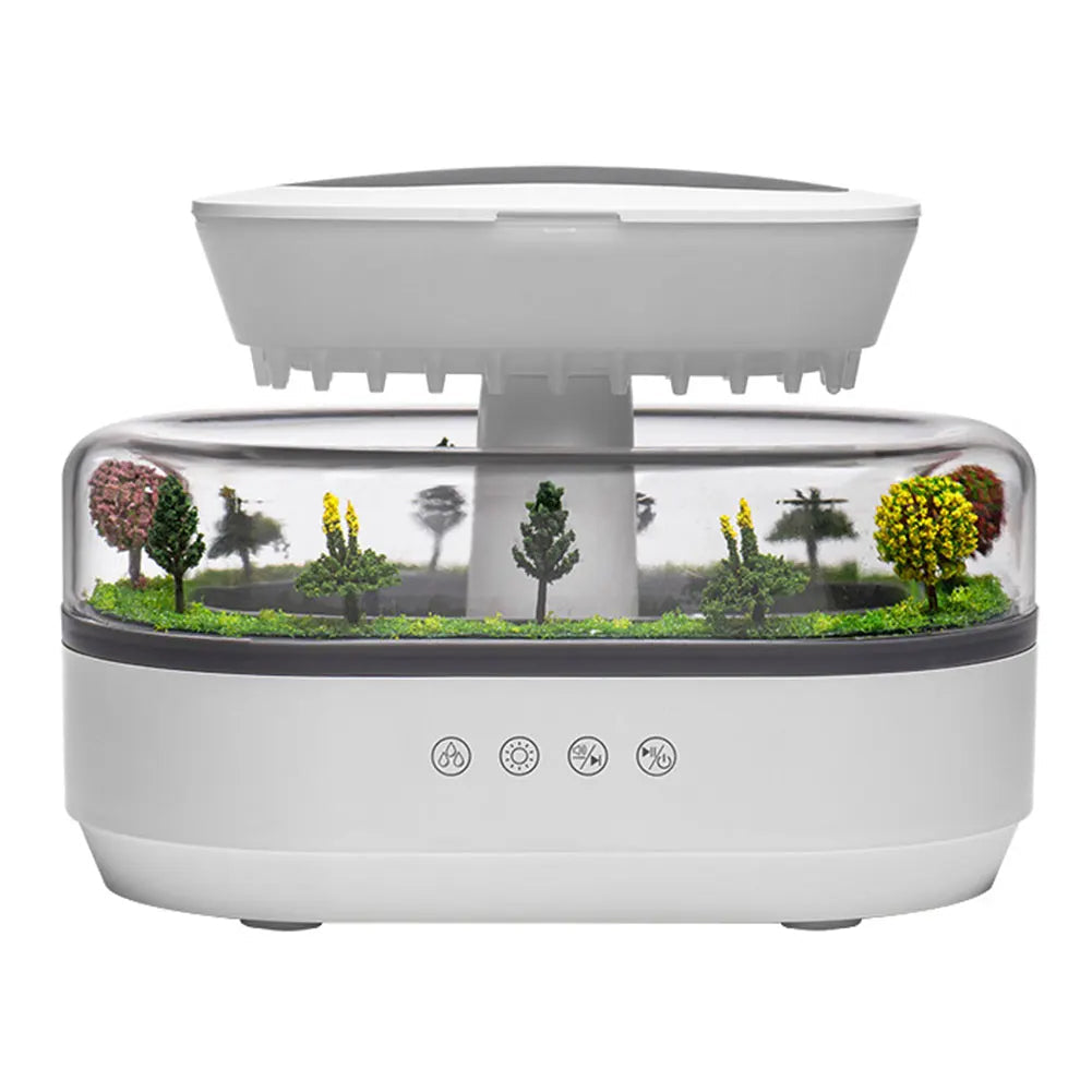 Essential Oil Micro Landscape Diffuser – Water Drip Humidifier with 7 Night Lights for Bedroom Aroma Serenity