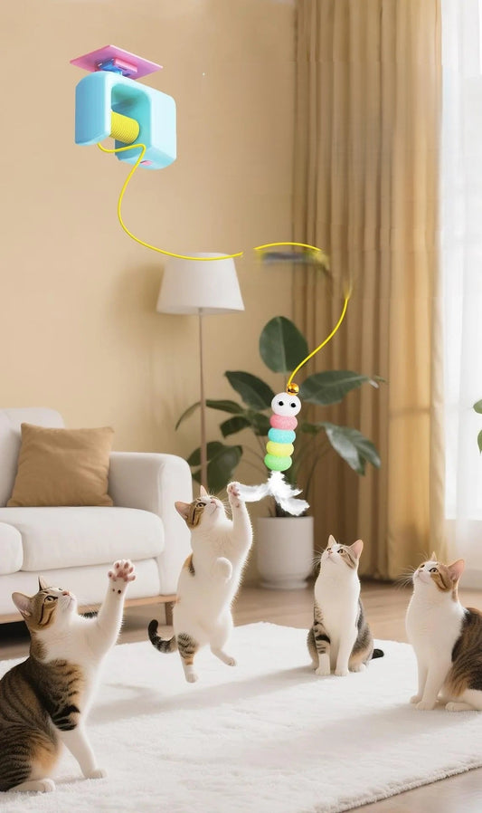 Interactive Yo-Yo Cat Toy - Electric Door Hanging Toy for Cats, Self Entertainment Play Tool for Indoor Pets