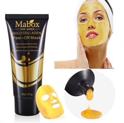 Peel Off Face Mask - 24K Gold Collagen Blackhead Remover and Deep Cleansing