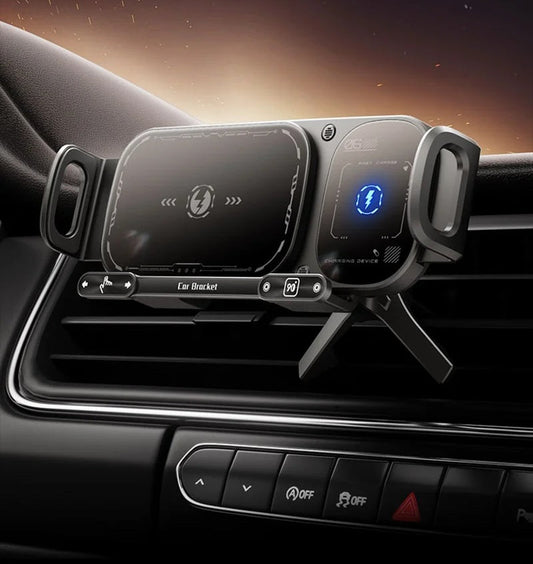 Wireless Car Charger & Rotating Phone Mount – 2-in-1 Fold Series & iPhone-Compatible Hands-Free Power for Every Drive