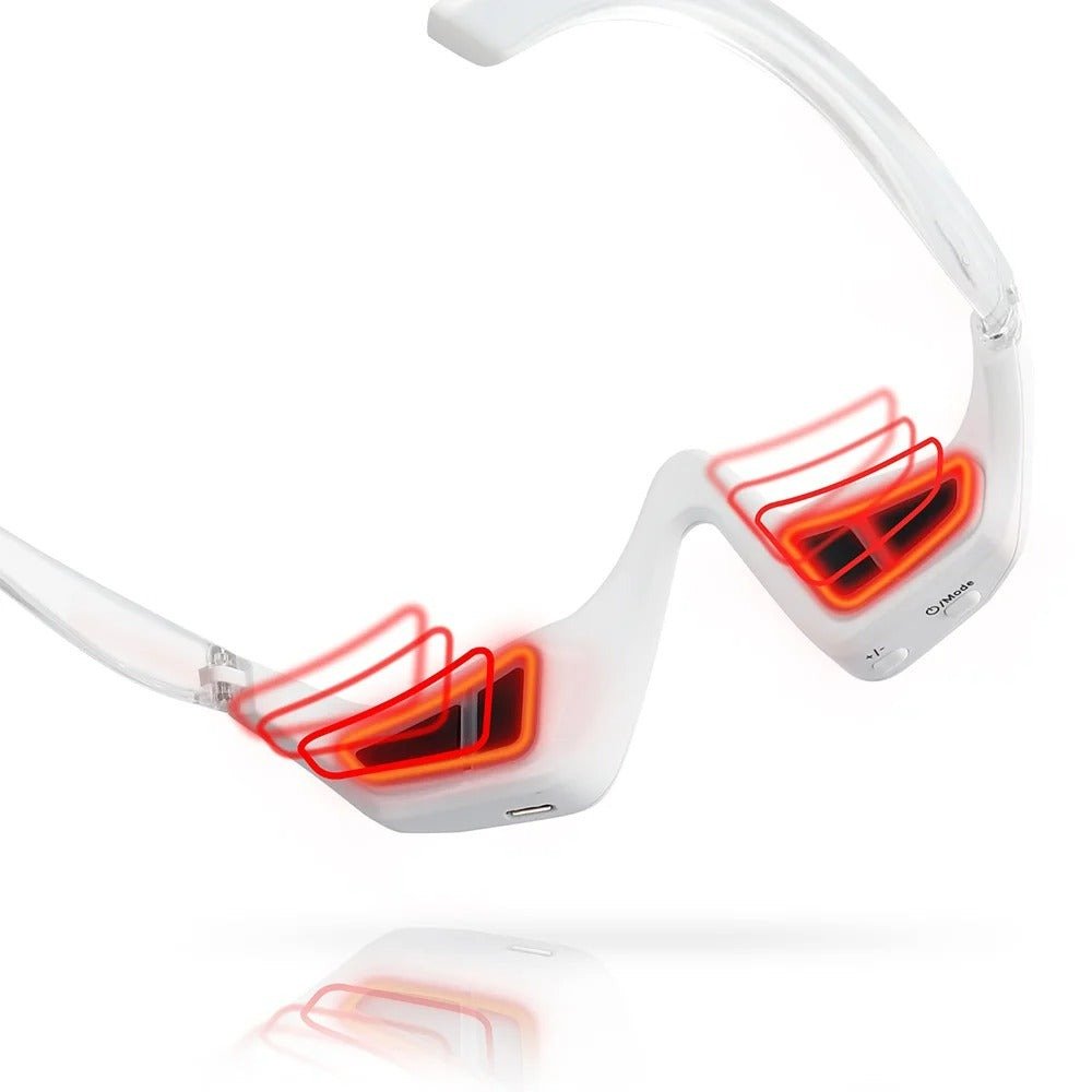 Micro-Current Pulse Eye Massager with Red Light - 3D Massager that Relieves Dark Circles, Removes Wrinkles, Anti-Ageing