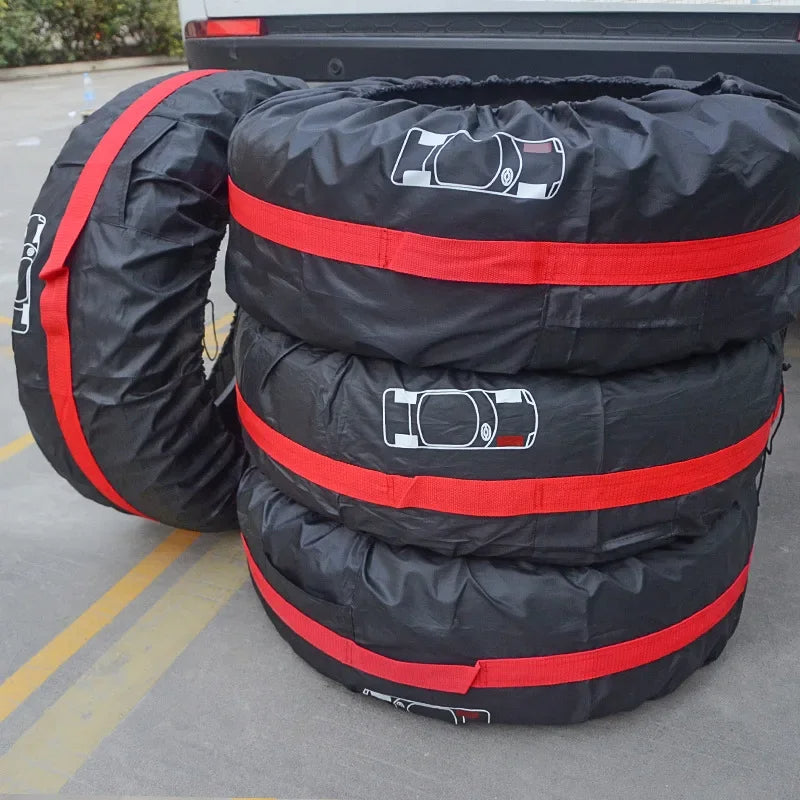 Waterproof Spare Tire Dustproof Bags – 4Pcs Universal 13-20 Inch Storage Carriers for Organized Tire Protection
