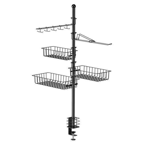 Outdoor BBQ Accessories Caddy Storage Rack - 5-in-1 Camper Must Have Grill Utensil Holder, Kitchen Storage Tool