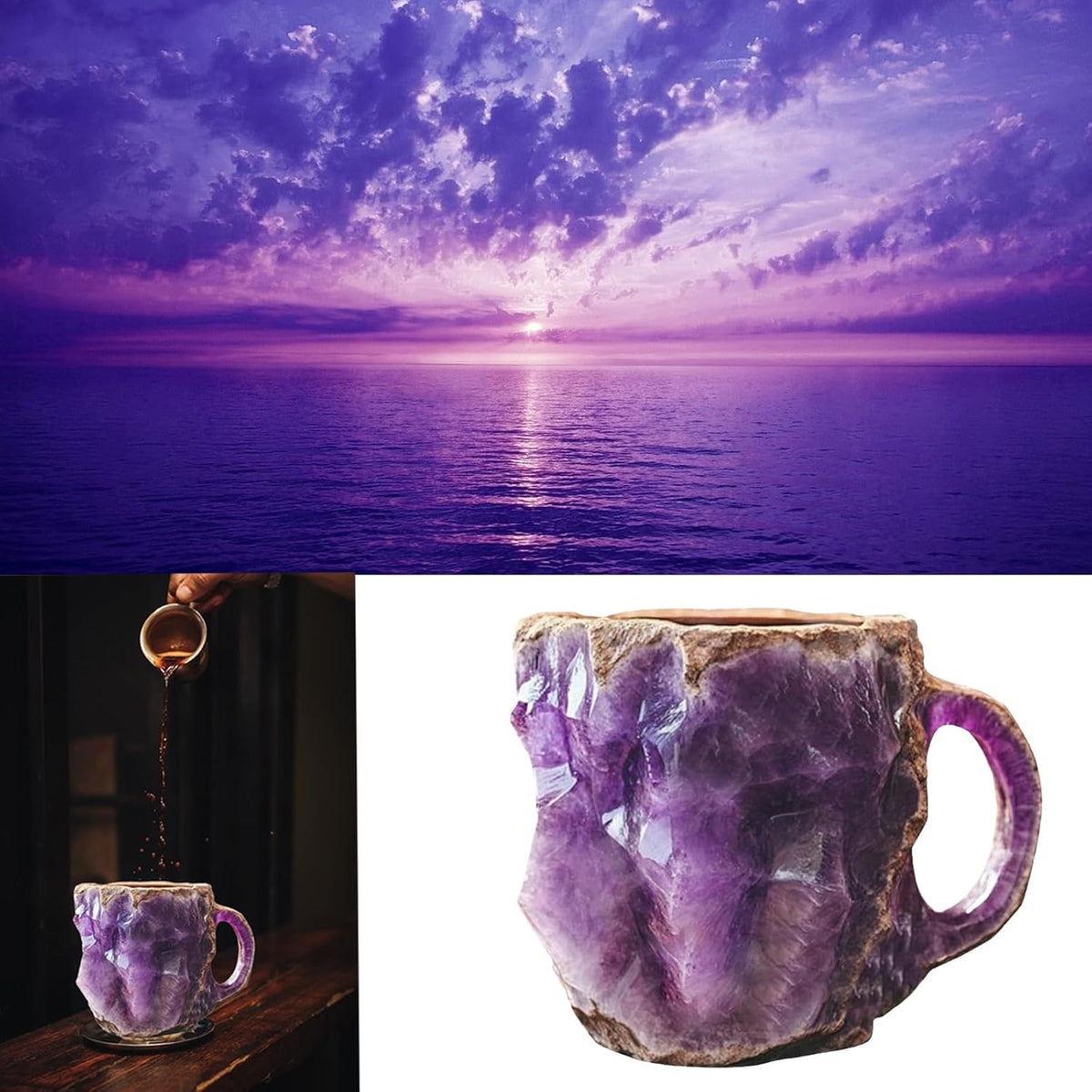 Creative Mineral Simulation Coffee Cup – Decorative Artistic Mug for Birthday Gifts and Desktop Home Decor