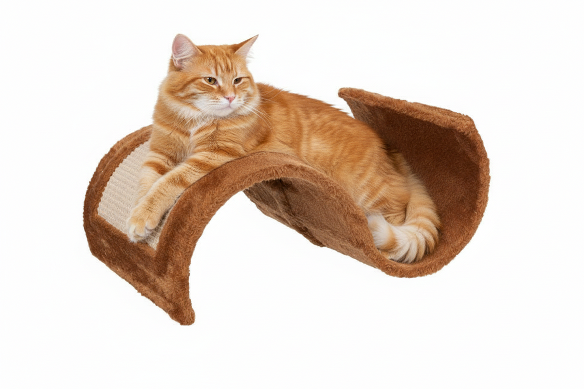 Solid Wood Cat Scratch Board- Durable, Wave-Shaped Scratch Surface That’s Ready to Use, No Assembly Needed