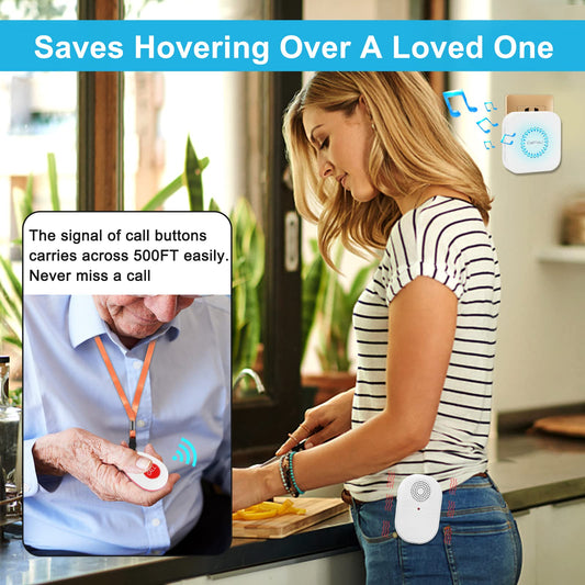 CallToU Caregiver Pager Vibration Pager Nurse Calling Alert System elderly Wireless SOS Call Button
