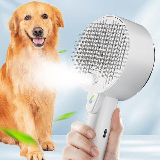 Steam Pet Brush for Cats – USB Rechargeable Hair Removal & Grooming Comb with Gentle Steam