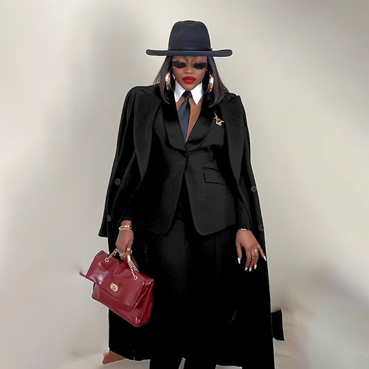 Women’s Blazer Pant Suit Set – Elegant Long Sleeve Jacket with Matching Trousers, Stylish Office and Formal Wear Outfit