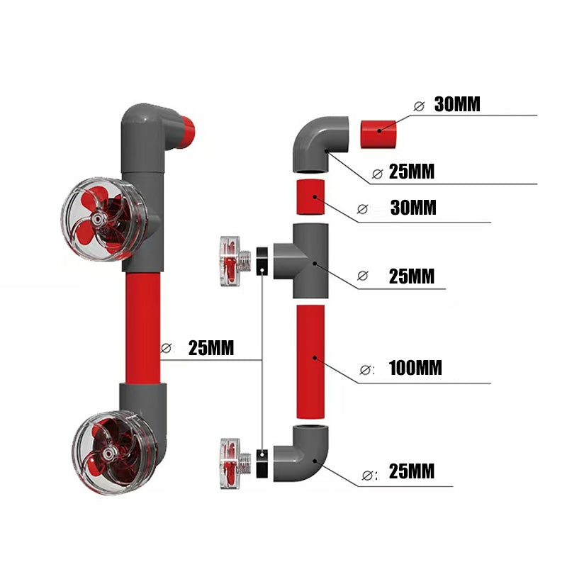 Auto-Rotating 4-Blade Aquarium Fan Kit – Clover-Style Fish Tank Outlet Accessory for Enhanced Water Flow and Filtration Performance