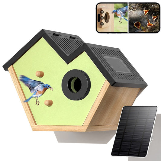 Wooden Bird Breeding House – Hanging Outdoor Nest Box for Small Birds with Viewing Window and Comfortable Shelter