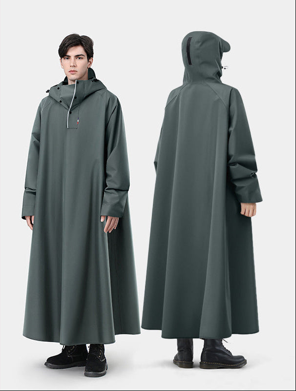 Waterproof Hooded Rain Poncho - Thick Oxford Raincoat for Men Women, Oversized Outdoor Rain Gear for Hiking and Travel