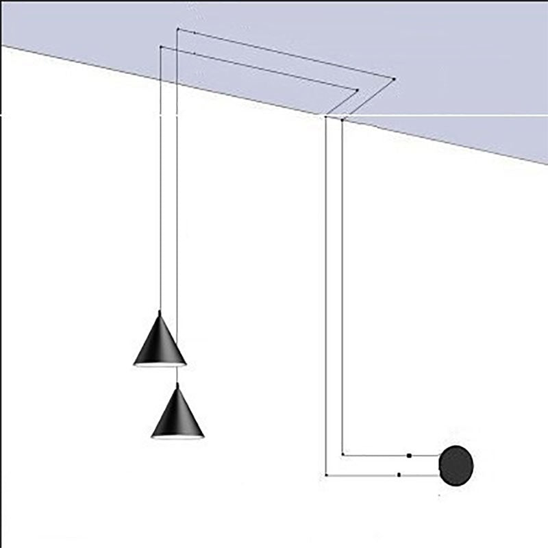 Geometric LED Pendant Light Fixture – Hanging Lamp Decoration US Plug Long Wire Design for Bedside, Table, or Dining Room