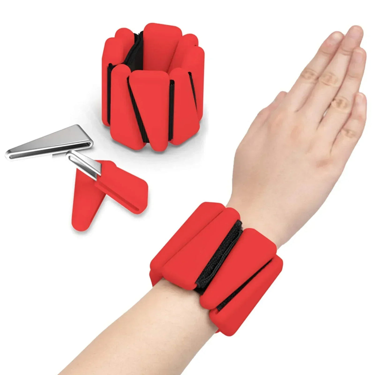 Adjustable Silicone Wrist Weights – 1/2 lb Lightweight Triangle Bracelets for Jogging, Fitness, and Yoga Strength Training Workouts