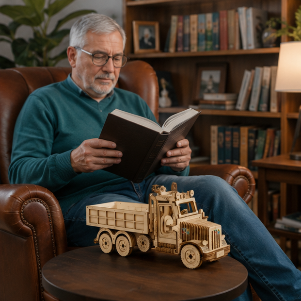 Wooden Vehicle Puzzle Set - 3D DIY Truck Sports Car Model Kit with Movable Parts, Educational Toy Gift for Kids and Adults