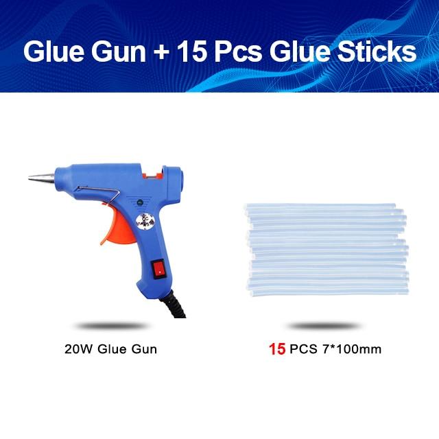 Industrial Hot Glue Gun + 15 Glue Sticks Included