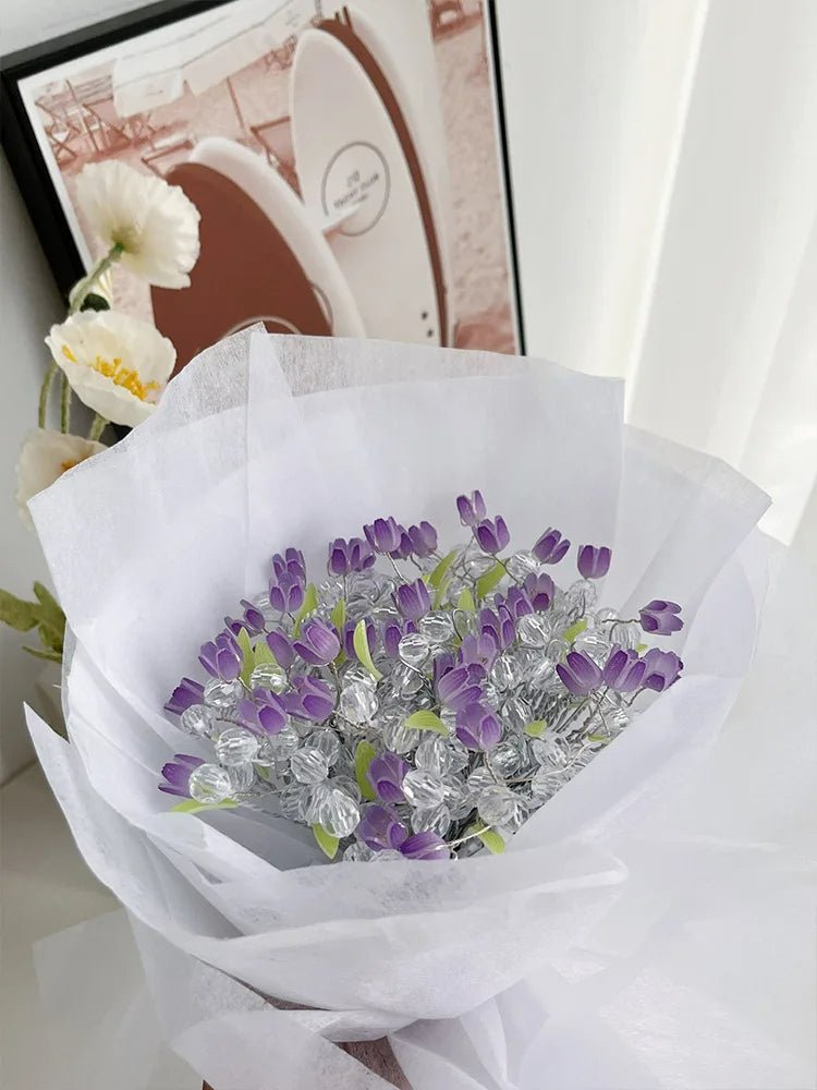 DIY Tulip Bouquet - Handmade Flower Night Light, Artificial DIY Flower Bouquet with LED Lights