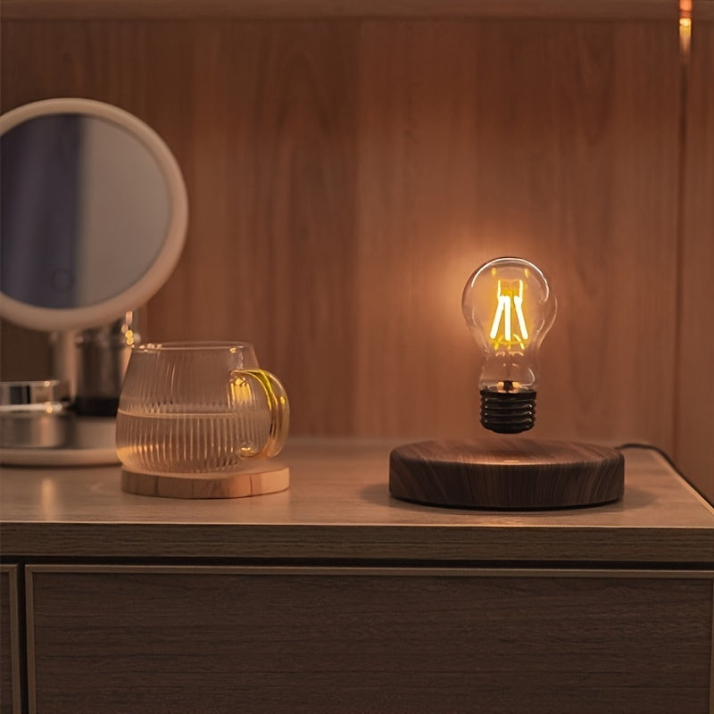 Magnetic Levitation Light Bulb – Floating LED Desk Lamp with Rotating Bulb for Unique Home Décor and Creative Christmas Gifts