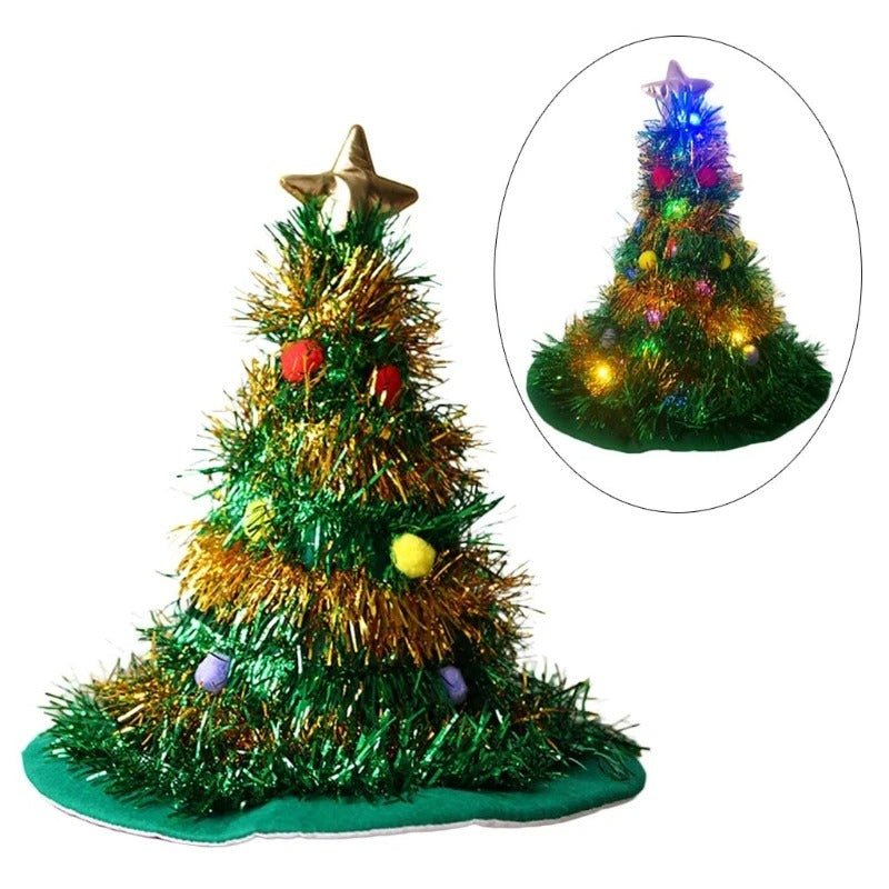 Festive Christmas Tree Hat - Holiday Theme Hat, Santa Hats