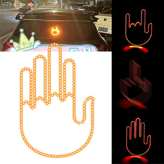 Finger Warning Brake LED Light with Remote β Expressive Car Hand Lamp for Road Moments