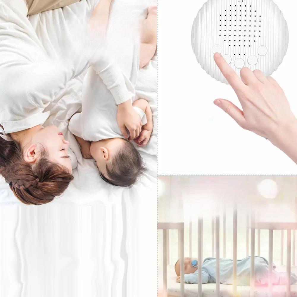 Portable Baby White Noise Sleep Machine – 10 Soothing Sounds, Adjustable Volume & Timer for Peaceful Naps Anywhere