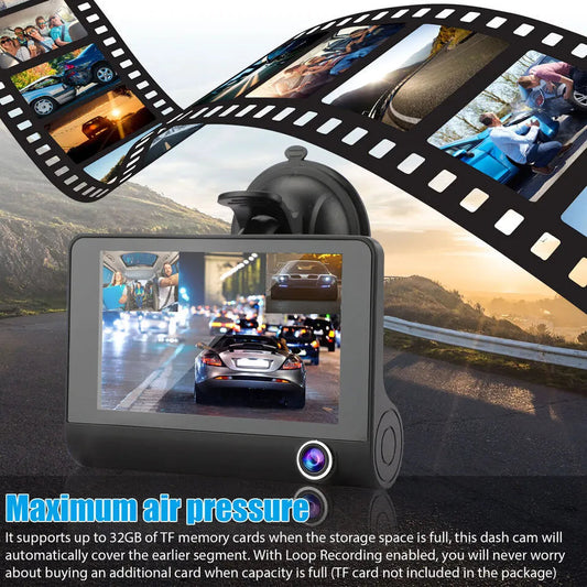 4" Touch Screen Front and Rear Dash Cam