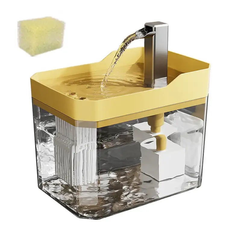 Automatic Cat Water Fountain – 1.5L Fountain, Includes Replacement Faucet for Fresh Flowing Water