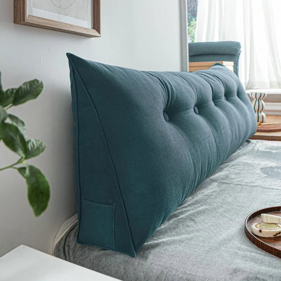 Triangular Bed Headboard Pillow – Large Backrest Cushion for Reading, Sleeping & Full Body Positioning Support