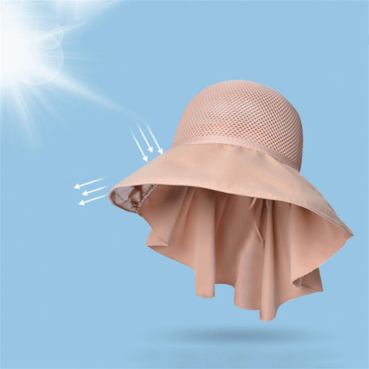 Women’s Wide Brim Sun Hat with Neck Flap – UV Protection Cotton Hat for Outdoor Hiking, Camping, and Summer Picnics