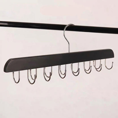 Wooden Tie and Belt Hanger - Closet Bar with 14 or 20 Hooks for Ties, Belts and Scarves