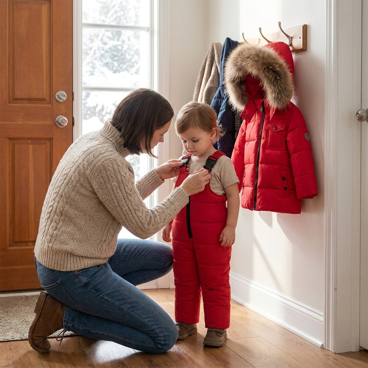 Kids Winter Snowsuit Set - Warm Down Jacket and Overalls Outfit for Boys Girls Toddlers and Cold Weather Outdoor Play