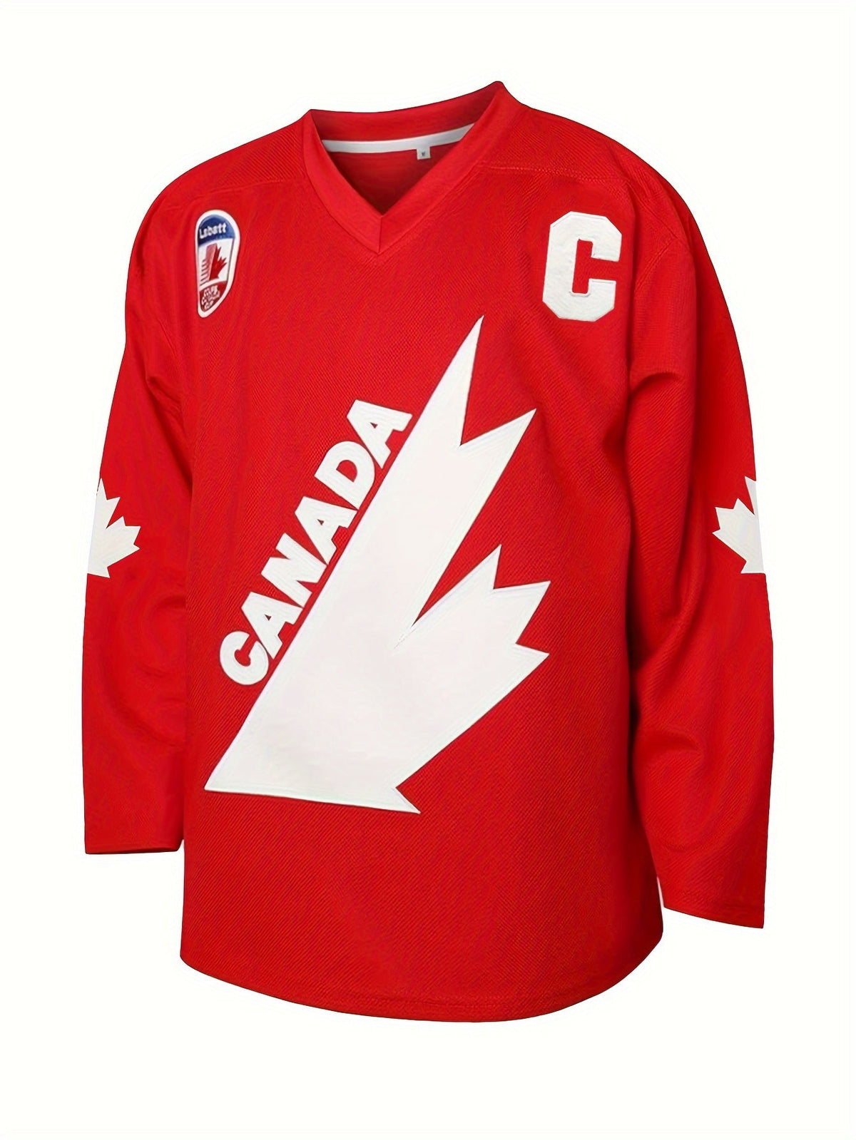 Men’s Red Maple Leaf Ice Hockey Sweatshirt – Loose Embroidered Long Sleeve Sportswear Hoodie for Casual Street Style and Breathable Everyday Wear