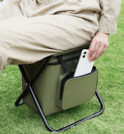 Lightweight Portable Travel Folding Chair –  Seat with Backrest and Storage Bag for Hiking, Camping, Fishing, or Outdoor Use