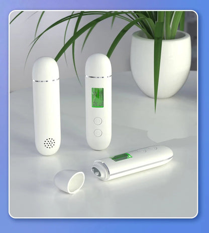 Portable Rechargeable Skin Analyzer – LCD Digital Moisture Oil Tester with Fluorescent Detection for Face Care