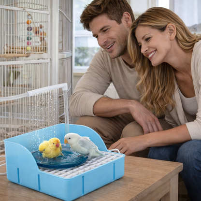 Automatic Electric Bird Bath Basin – Circulating Water Fountain for Budgerigars Cockatiels Peony and Sun Conures