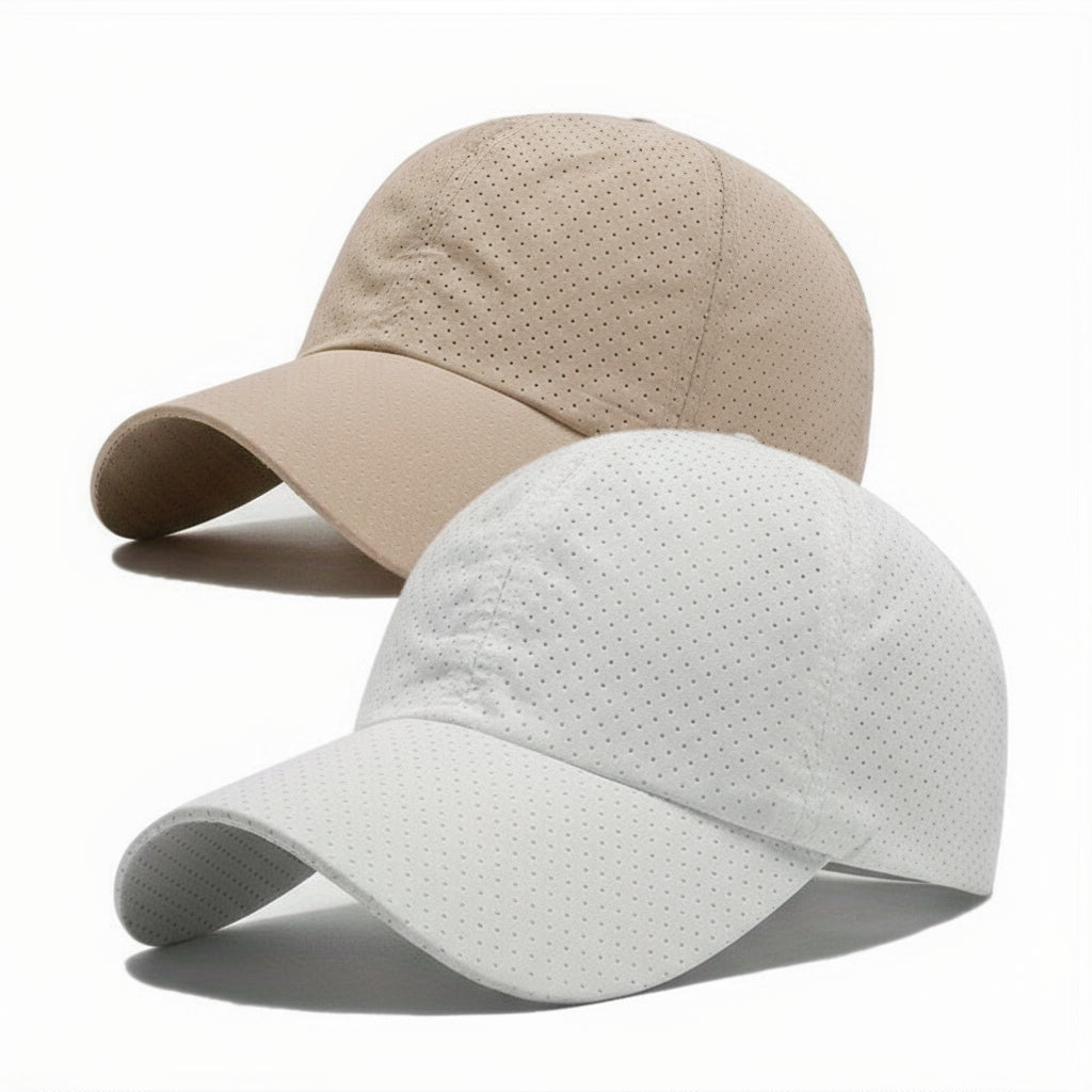 Quick-Dry Unisex Baseball Caps – Two Pack Polyester Sports Hats with Snow Mountain Logo for Cycling & Outdoor Adventures