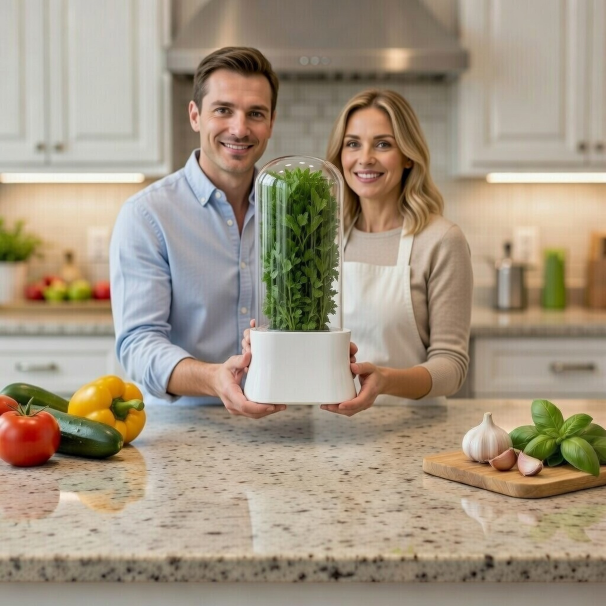 Herb Saver Container for Refrigerator – Fresh Herb Keeper Pod for Cilantro, Parsley and Vegetable Storage Kitchen Tool