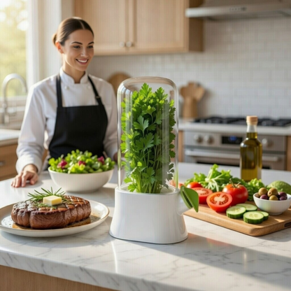 Herb Saver Container for Refrigerator – Fresh Herb Keeper Pod for Cilantro, Parsley and Vegetable Storage Kitchen Tool