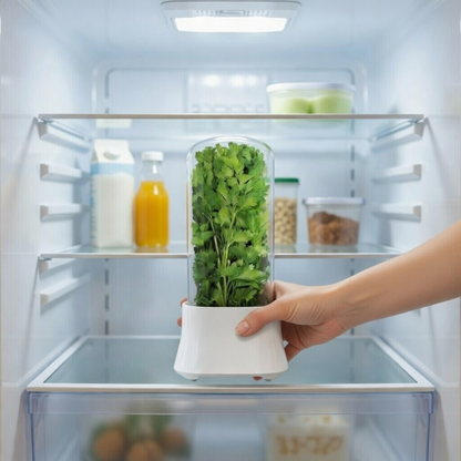 Herb Saver Container for Refrigerator – Fresh Herb Keeper Pod for Cilantro, Parsley and Vegetable Storage Kitchen Tool