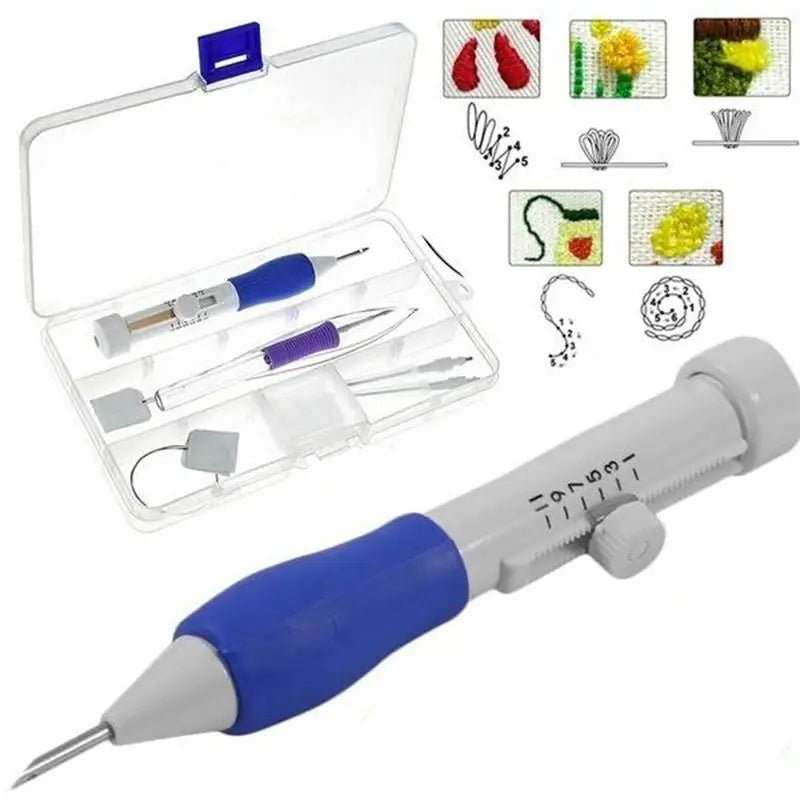 Embroidery Punch Needle Kit - DIY Stitching Set with Pen for Clothes & Craft Projects