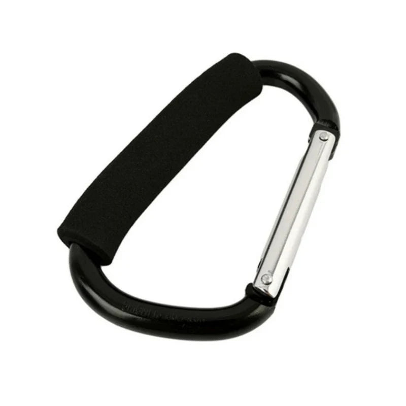 Aluminum Alloy Cart Hook – Sturdy D-Shaped Buckle for Baby Strollers, Shopping Bags, and Outdoor Climbing Gear Organization