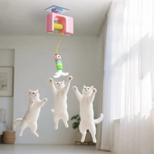 Interactive Yo-Yo Cat Toy - Electric Door Hanging Toy for Cats, Self Entertainment Play Tool for Indoor Pets