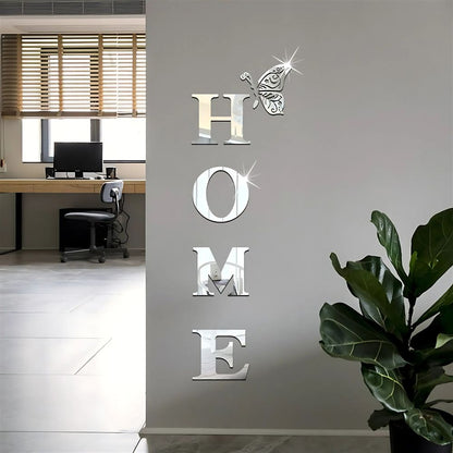 Home Entrance 3D Mirror Wall Sticker Decor