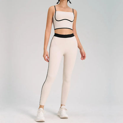 Women’s Yoga Gym Set – 2PCS Sportswear with Leggings and Sports Bra, Comfortable Fitness Outfit for Workout and Training