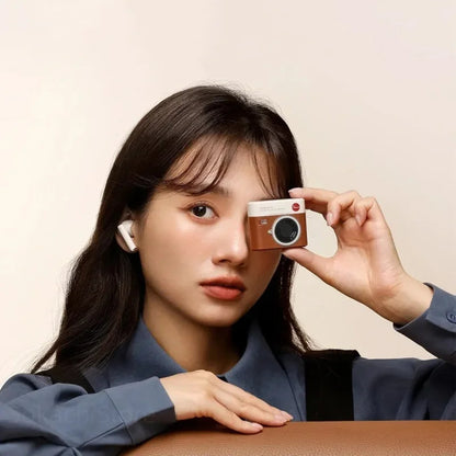 Retro Camera Earbuds – True Wireless Bluetooth Earphones with Semi-In-Ear Comfort