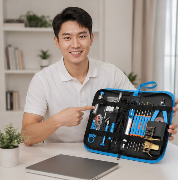 PU Tool Storage Bag - Compact Organizer for Pliers, Soldering Tools and Hardware Accessories