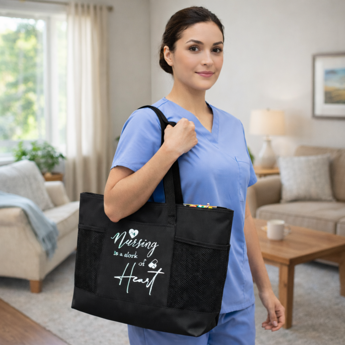 Nurse Appreciation Gift Set – Tumbler, Tote Bag, Makeup Pouch, Clipboard and Badge Reel Nursing Gift Pack