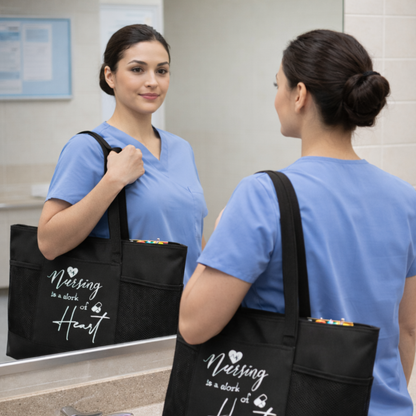 Nurse Appreciation Gift Set – Tumbler, Tote Bag, Makeup Pouch, Clipboard and Badge Reel Nursing Gift Pack