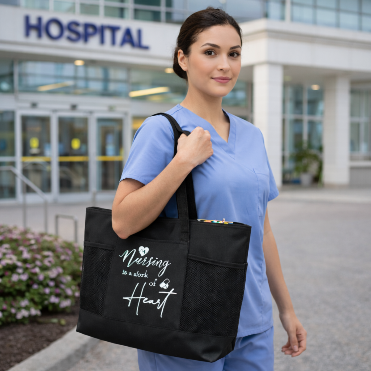 Nurse Appreciation Gift Set – Tumbler, Tote Bag, Makeup Pouch, Clipboard and Badge Reel Nursing Gift Pack