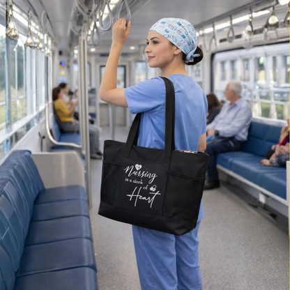 Nurse Appreciation Gift Set – Tumbler, Tote Bag, Makeup Pouch, Clipboard and Badge Reel Nursing Gift Pack